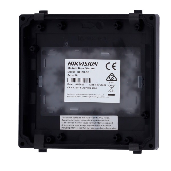 Módulo de extensão HikVision DS-KD-BK - entrada de porta de vídeo - Não utilizado - Preenchimento vazio - elegante e discreto