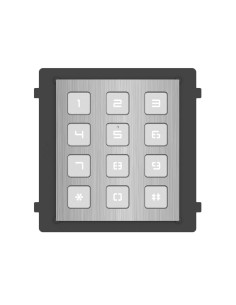 Módulo de extensão de aço inoxidável HikVision DS-KD-KP / S - Ligue para diferentes monitores - abertura com código de acesso - 