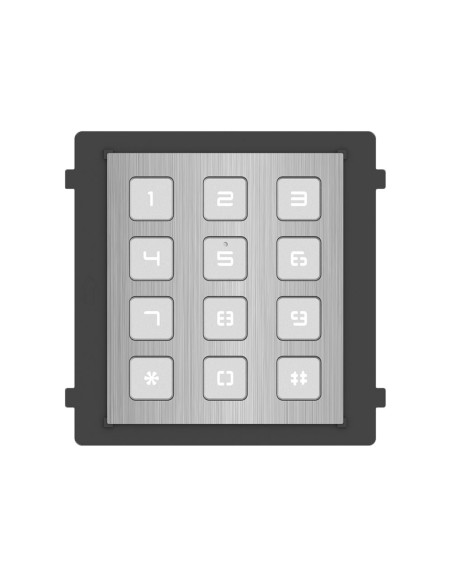Módulo de extensão de aço inoxidável HikVision DS-KD-KP / S - Ligue para diferentes monitores - abertura com código de acesso - 