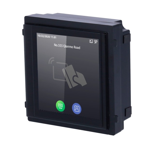 Módulo de extensão HikVision DS-KD-TDD - IPS 4 & Quot Touch Screen | Teclado e diretório - Abertura com EM e PIN CARD - AL