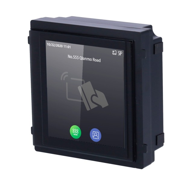 Módulo de extensão Hikvision DS-KD-TDM - IPS 4 & Quot Touch Screen | Teclado e diretório - abertura com cartão MF e PIN -