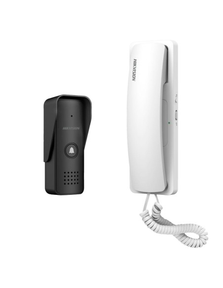 Hikvision DS-KIS103 Porto Kit - Tecnologia 2 fios analógicos - Placa e telefone - Conexão por 2 fios - instalação Plu