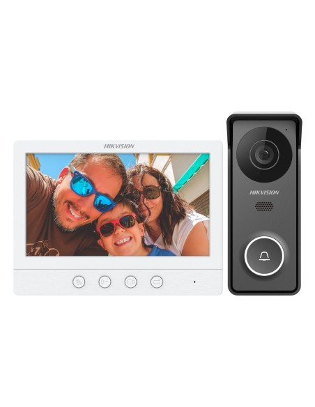 Hikvision DS-KIS213 (b) Kit de player de vídeo - Tecnologia 4 fios análogos - Placa e monitor | Permite mais 2 monitores - conex