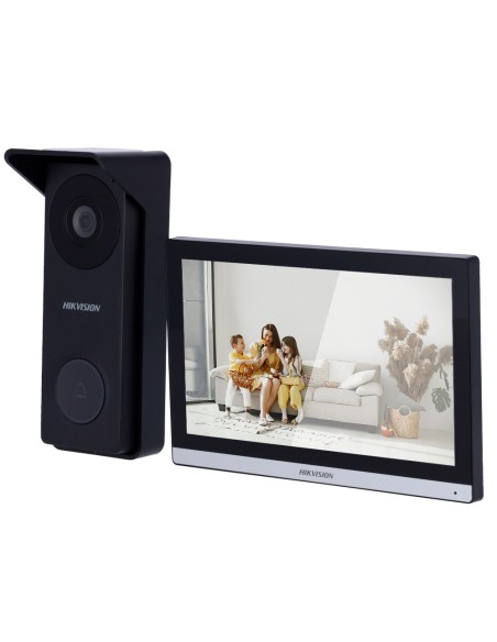 Acheter HIKVISION DS-KIS313-P(B) Kit de visiophone - Technologie hybride HD 4 fils & Wi‑Fi - Platine et moniteur | Permet 2 mo