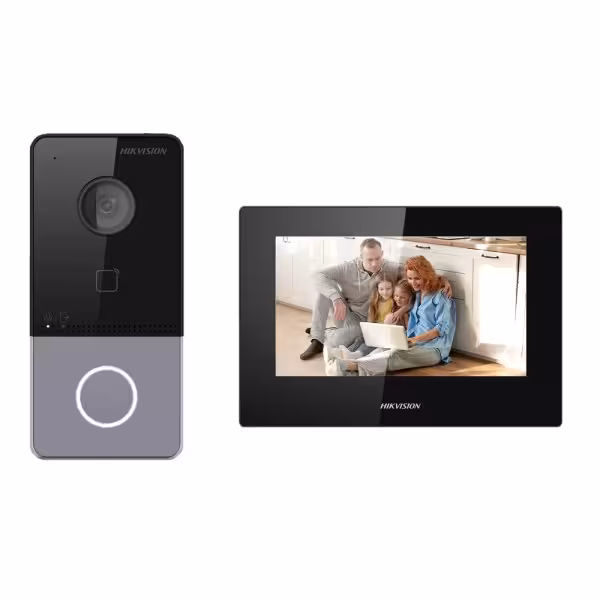 Acquistare HIKVISION DS-KIS605-P(C) Kit videocitofono - Tecnologia IP e WiFi - Targa e monitor | Consente fino a 16 monitor aggi