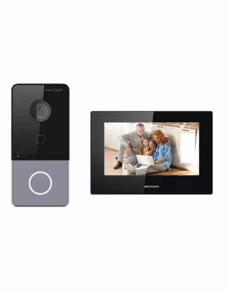 Acquistare HIKVISION DS-KIS605-P(C) Kit videocitofono - Tecnologia IP e WiFi - Targa e monitor | Consente fino a 16 monitor aggi