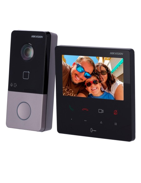 Comprar HIKVISION DS-KIS606-P Kit de videoportero - Tecnología IP &amp; WiFi - Placa y monitor | Permite 16 monitores más - Lect