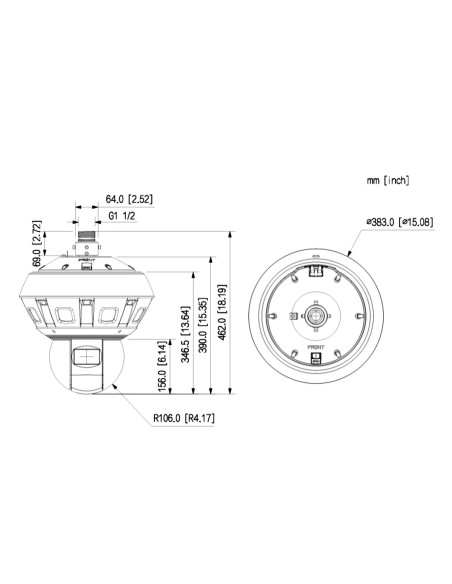 Comprar DAHUA PSDW83242M-A360-D845L-S3 Panorámica 360º 32M Multisensor (8x4M) + Domo PTZ IP 8M H265 IR500m IP66 DC36V AUDIO E/S 