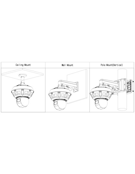 Comprar DAHUA PSDW83242M-A360-D845L-S3 Panorámica 360º 32M Multisensor (8x4M) + Domo PTZ IP 8M H265 IR500m IP66 DC36V AUDIO E/S 