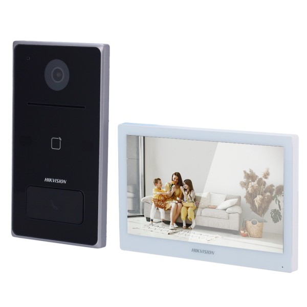 Acheter HIKVISION DS-KIS608-P Kit de visiophone - Technologie IP & WiFi - Platine et moniteur | Permet jusqu’à 16 moniteurs supp