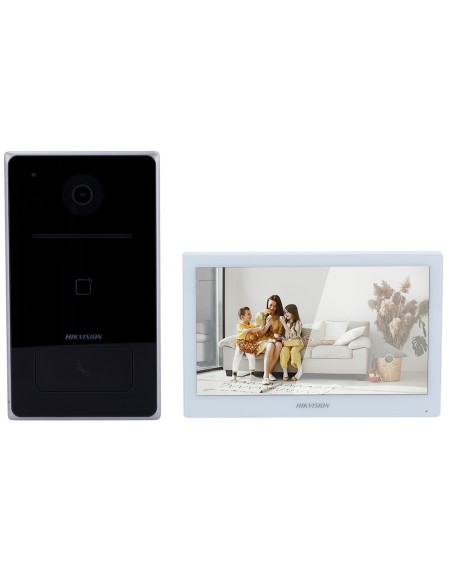 Comprar HIKVISION DS-KIS608-P Kit de videoportero - Tecnología IP &amp; WiFi - Placa y monitor | Permite 16 monitores más - Lect