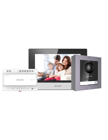 Acheter le kit de visiophone HIKVISION DS-KIS702EY – Technologie 2 fils avec TCP/IP & Wi‑Fi – Platine et moniteur | Permet 16 mo