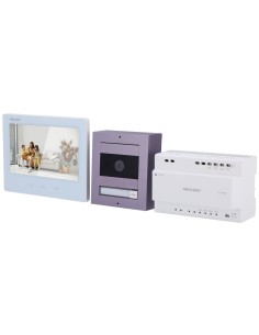 Acquistare HIKVISION INTERCOM DS-KIS704EY/ALUMINUM Kit videocitofono - Tecnologia HD a 2 fili con WiFi - Placca e monitor | Cons
