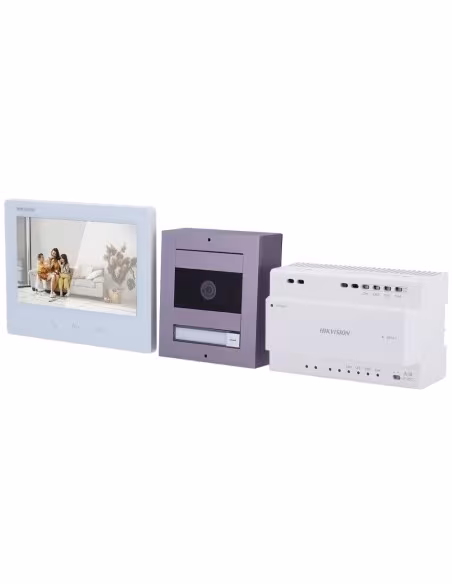 Comprar HIKVISION INTERCOM DS-KIS704EY/ALUMINUM Kit de videoportero - Tecnología 2 hilos HD con WiFi - Placa y monitor | Permite