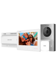 Acheter HIKVISION INTERCOM DS-KIS705EY Kit de visiophone avec deux relais - Technologie 2 fils HD avec WiFi - Platine et moniteu