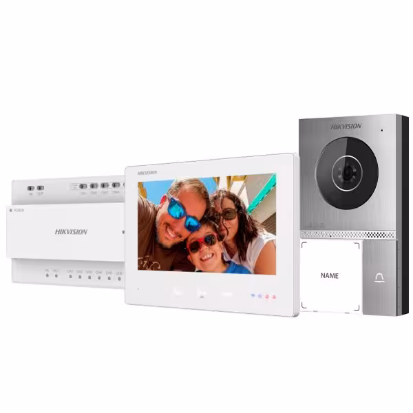 Comprar HIKVISION DS-KIS705EY Kit de videoportero con dos relés - Tecnología 2 hilos HD con WiFi - Placa y monitor | Permite 3 m