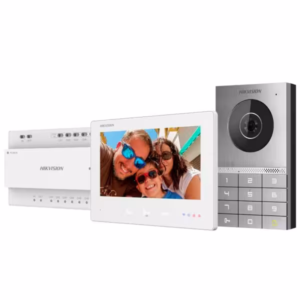 Comprar HIKVISION DS-KIS706EY Kit de videoportero con dos relés - Tecnología 2 hilos HD con WiFi - Placa y monitor | Permite 3 m