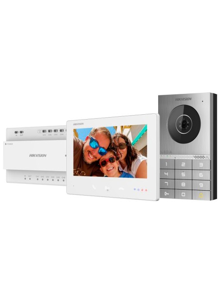 Comprar HIKVISION INTERCOM DS-KIS706EY Kit de videoportero con dos relés - Tecnología 2 hilos HD con WiFi - Placa y monitor | Pe