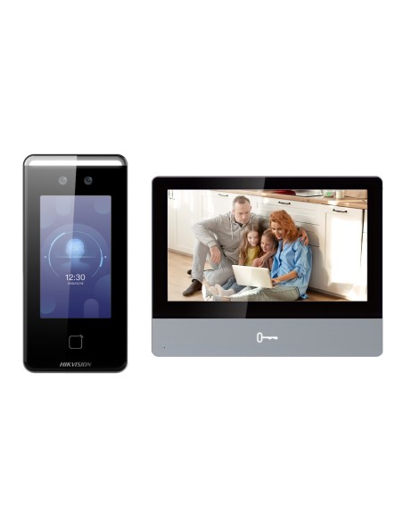 Comprar HIKVISION DS-KIS901-P Kit de videoportero - Tecnología IP &amp; WiFi - Placa y monitor | Permite 16 monitores más - Faci