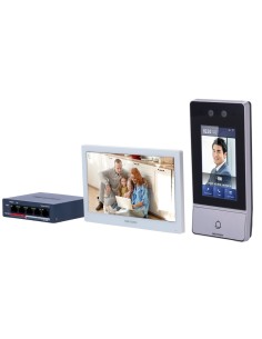 Acheter le kit de visiophone HIKVISION DS-KIS902-S – Technologie IP & WiFi | Switch PoE – Platine et moniteur | Permet 16 monite