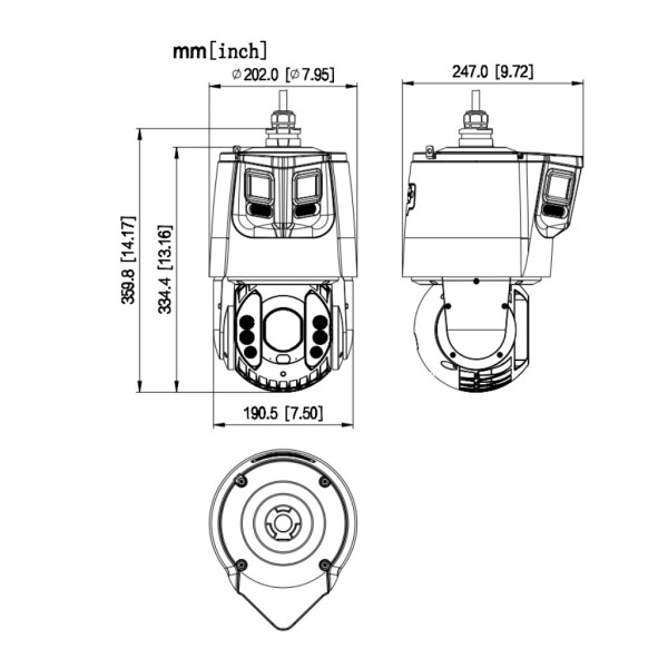 Comprar DAHUA SDT6E425-8P-MB-A-PV1 Domo Dual-PTZ IP 8M+4M WDR Iluminación Dual LED100m/IR250m 25x IP67 IK10 PoE++ AUDIO MIC/Alta