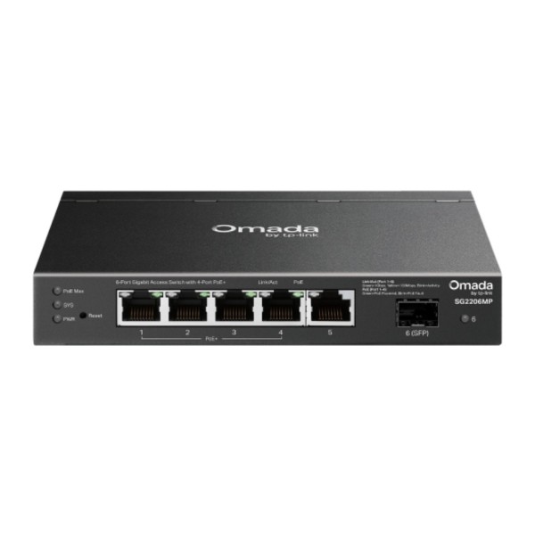 Comprar TP-LINK SG2206MP Switch PoE Omada Access 6 Puertos Gigabit y 4 Puertos PoE SG2206MP