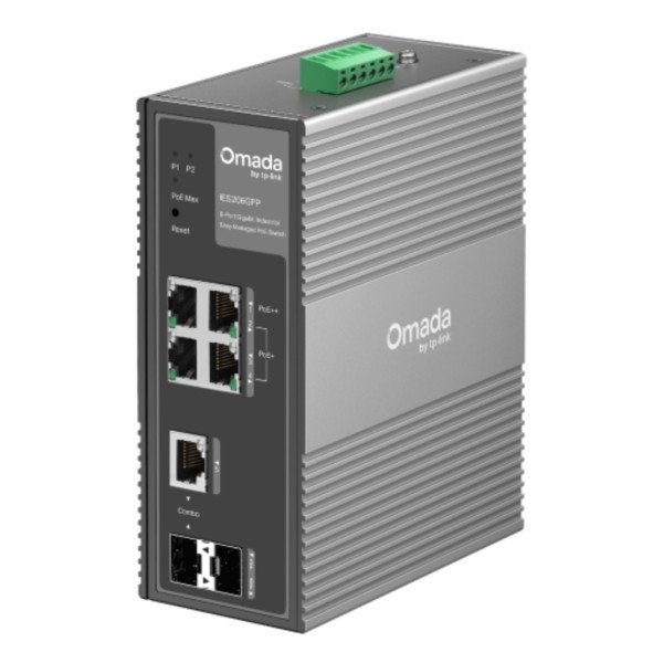 Comprar TP-LINK IES206GPP Switch Industrial Omada Easy 6 Puertos Gigabit, 3 Puertos PoE+ y 1 Puerto PoE++ Gestionable IES206GPP