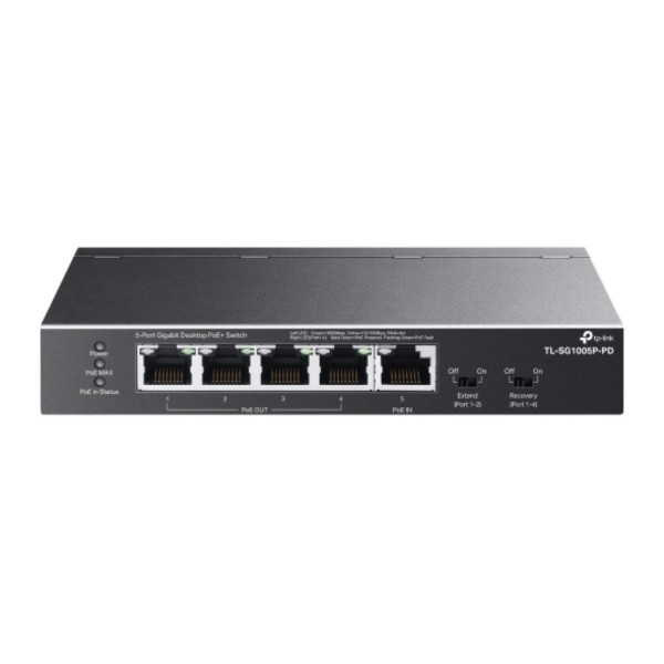 Comprar TP-LINK TL-SG1005P-PD Switch Gigabit 5 puertos con 1 puerto PoE++ IN y 4 puertos PoE+ OUT TL-SG1005P-PD