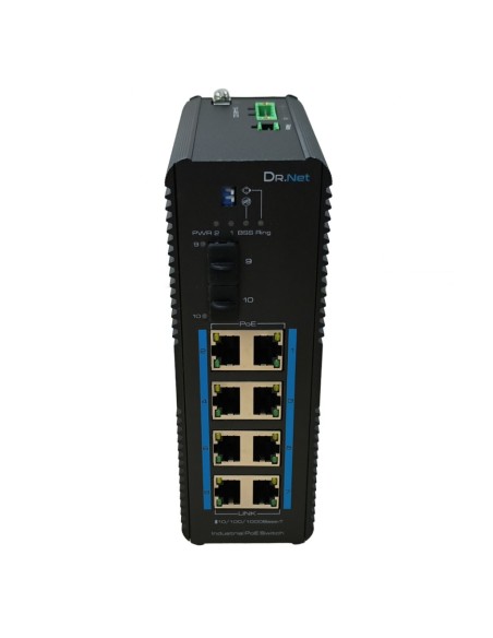 Comprar DRNET ISGE10-8P-240W Switch PoE+ Industrial 8 puertos Gigabit +2SFP Gigabit 240W No_Gestionable ISGE10-8P-240W
