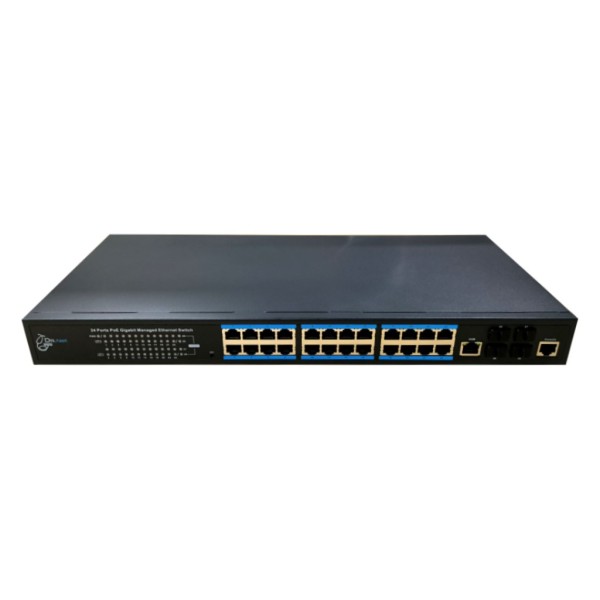 Comprar DRNET CSGE28L3-24P-370W Switch PoE 24 puertos Gigabit + 4 SFP 10Gbps 370W Gestionable Layer3 CSGE28L3-24P-370W