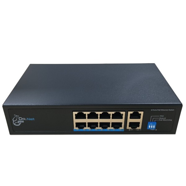 Comprar DRNET CSFE10-8P-120W Switch PoE 8 puertos 10/100 + 2 Uplink Gigabit 120W No_Gestionable CSFE10-8P-120W