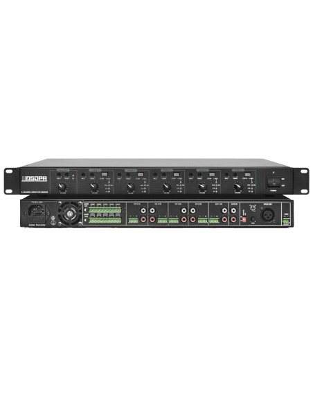 DSPPA DSPPA-DA5060 Misturador Amplificador - 5 canais - 5x60W Potência - 100V Amplification - Baixa Impedância 4-16