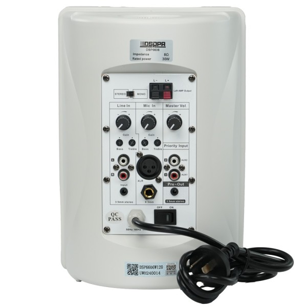 DSPPA DSPPA-DSP6606W Speaker de telhado - Orador de classificação completa 1x5 & OT + 1x1 & Quot - Potência 2 x 30W - Vários ing