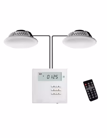 Acheter DSPPA DSPPA-M2U 2 x Haut-parleurs de plafond 2x10W - Amplificateur mural - Lecture via BT, FM, SD, USB, AUX - Télécomman