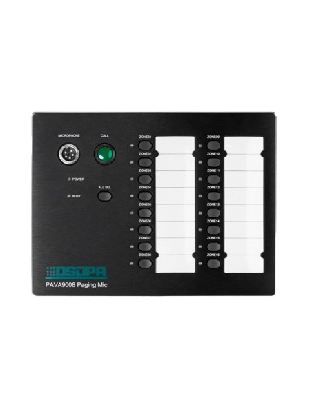 Comprar DSPPA DSPPA-PAVA9008 Micrófono de pupitre  - Anuncios generales y de emergencia - 16 teclas de selección de zona - Uso m