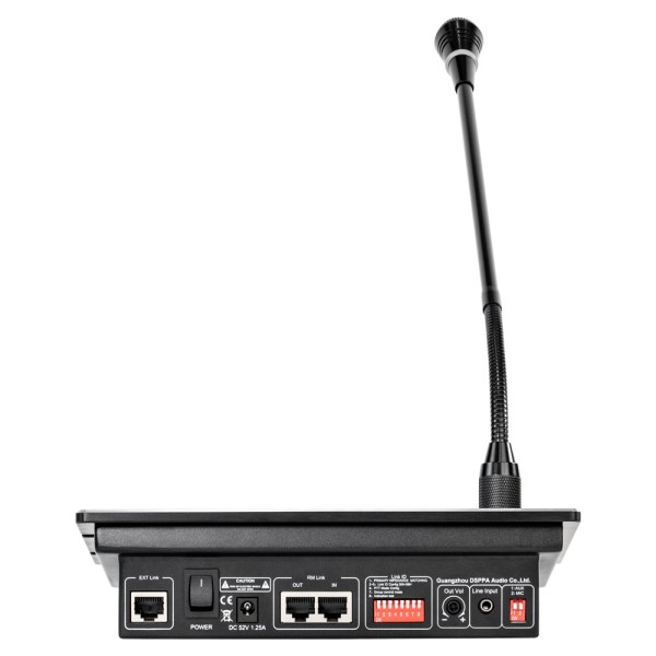 DSPPA DSPPA-PÁPIA 9008 Microfone Pupitre - Geral e anúncios de emergência - 16 chaves de seleção de zona - uso manual e p