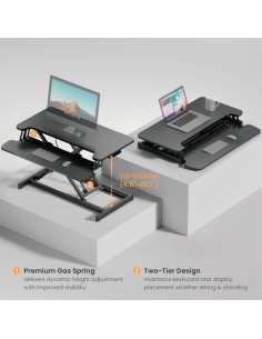 OEM DWS37-01 dobrável estação de trabalho - Peso suportado 15 kg - Altura ajustável 115 ~ 510 mm 2