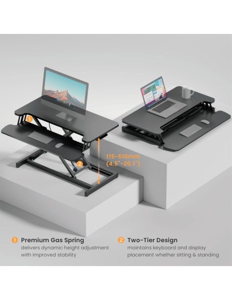 Comprar OEM DWS37-01 Estación de trabajo plegable - Peso soportado 15 Kg - Altura ajustable 115 ~ 510 mm DWS37-01