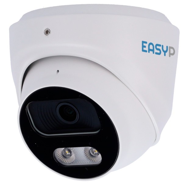 Acheter EASYP EP-IPT220A-8-DL Caméra Turret IP IA EASY-P - 8 MP | Objectif 2,8 mm - IR 40 m | Lumière blanche 30 m | Micro - Ins
