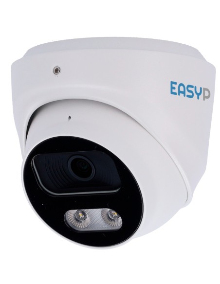 EasyP EP-IPT220A-8-DL Camera Turret IP AI Easy-P - 8MP | Lente 2,8 mm - IR 40 m | Luz branca 30 m | MIC - Plug de instalação e a