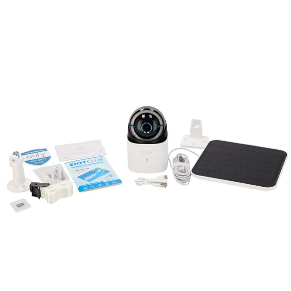 Eufy Eufy-4Gltecam-S330 Camera 4G LTE / WIFI Eufy por Anker - 4K | Cor da noite completa | Vá 10m | LED branco - Bateria 9400 mA