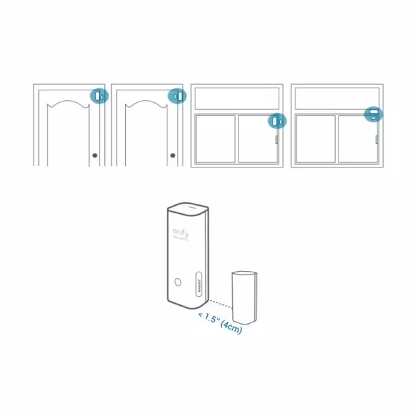 Kaufen ANKER - EUFY EUFY-ALARM-ENTRY4 Eufy by Anker Öffnungssensor – Kabellos 868 MHz – Kompatibel mit dem Flügelsystem