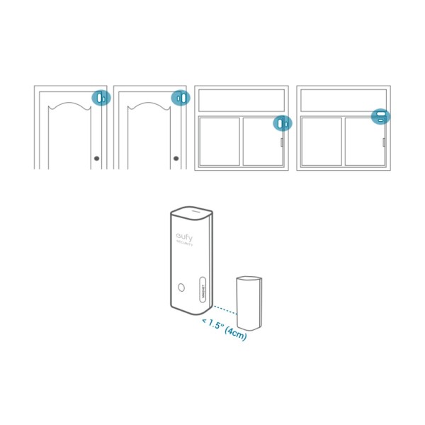 Acquistare ANKER - EUFY EUFY-ALARM-ENTRY4 Sensore di apertura Eufy by Anker - Wireless 868 MHz - Compatibile con il sistema di a