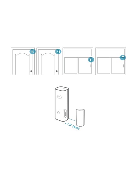 Acquistare ANKER - EUFY EUFY-ALARM-ENTRY4 Sensore di apertura Eufy by Anker - Wireless 868 MHz - Compatibile con il sistema di a