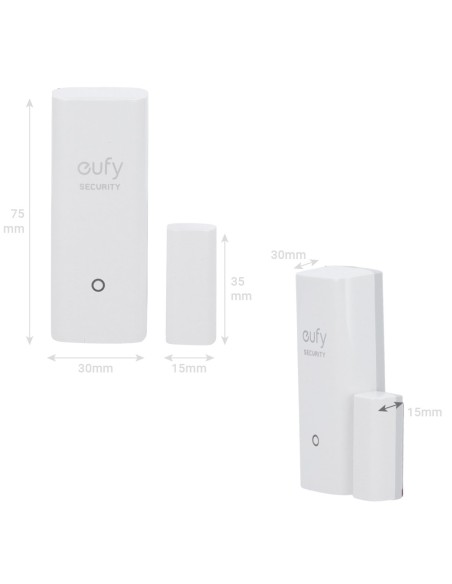 Comprar EUFY EUFY-ALARM-ENTRY4 Sensor de apertura Eufy by Anker  - Inalámbrico 868 MHz - Compatible con el sistema de alarma Euf