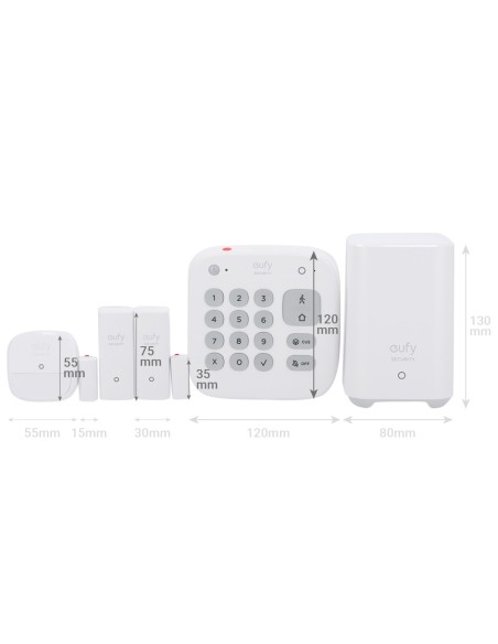 Acheter ANKER - EUFY EUFY-ALARM-KIT5 Kit d’alarme Eufy by Anker - HomeBase WiFi/LAN/RF - Clavier indépendant avec batterie - 2