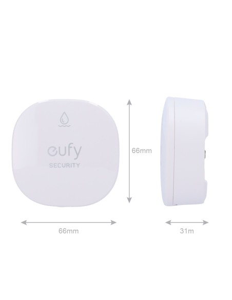 Eufy Eufy-Alarm-Water Flood Sensor e Congelamento de Eufy - Wireless 868 MHz - Compatível com o Sistema de Alarme de EUFY -