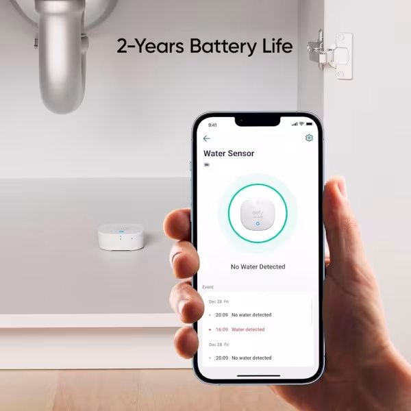 Comprar ANKER - EUFY EUFY-ALARM-WATER Sensor de inundación y congelación Eufy - Inalámbrico 868 MHz - Compatible con el sistema 