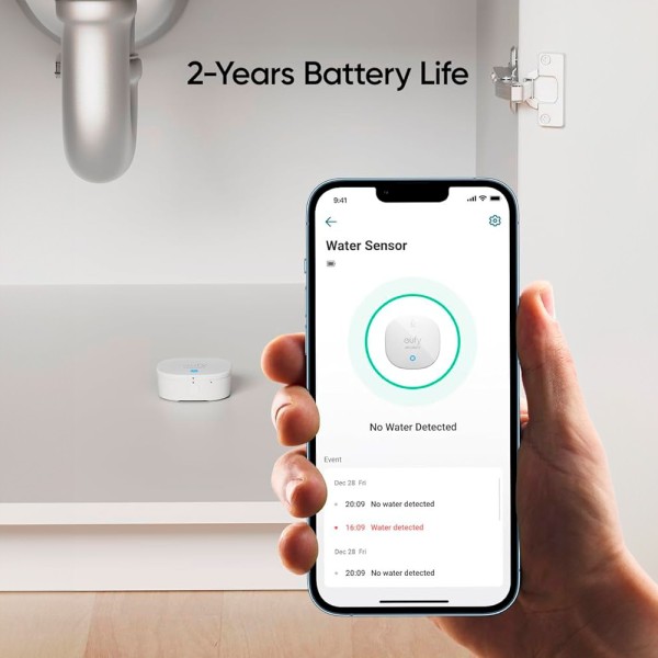 Comprare ANKER - EUFY EUFY-ALARM-WATER Sensore di allagamento e congelamento Eufy - Wireless 868 MHz - Compatibile con il sistem