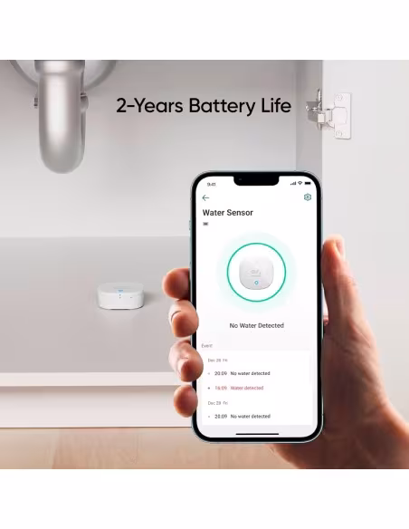 Comprar ANKER - EUFY EUFY-ALARM-WATER Sensor de inundación y congelación Eufy - Inalámbrico 868 MHz - Compatible con el sistema 